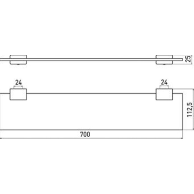 Emco System 2 glazen planchet 70cm chroom