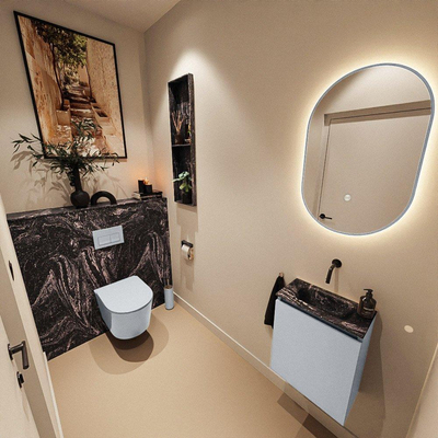 MONDIAZ TURE-DLUX 40cm toiletmeubel Clay. EDEN wastafel Lava positie midden. Zonder kraangat.