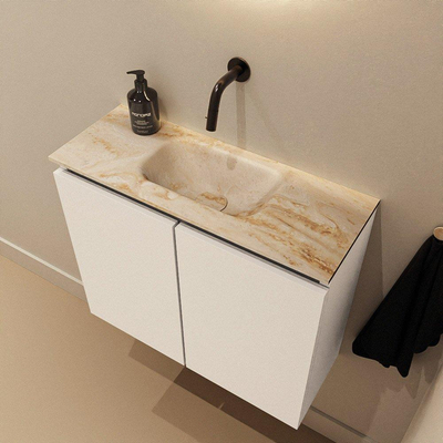 MONDIAZ TURE-DLUX 60cm toiletmeubel Talc. EDEN wastafel Frappe positie midden. Zonder kraangat.