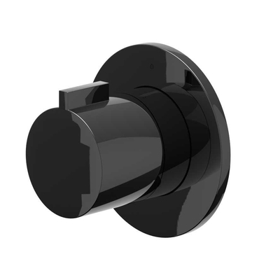 IVY Pact Afbouwdeel - voor inbouw douchekraan - stopkraan - symmetry - rond rozet - Zwart chroom PVD