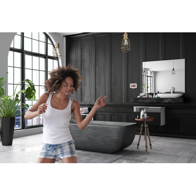 Aquasound N-Joy Connect n-joy connect badkamerradio - controller (ipx7) - wand lader - zumba speakerset bluetooth - wifi-audio versterker / 70 watt / 230v/24v