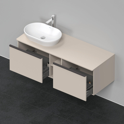 Duravit D-Neo wastafelonderkast 140x45.9x55cm 2 lades Taupe Mat