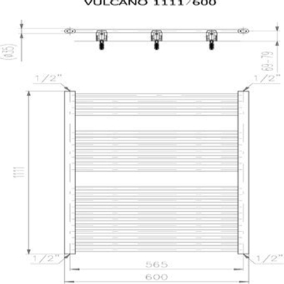 Plieger Vulcano designradiator horizontaal 1111x600mm 605W wit