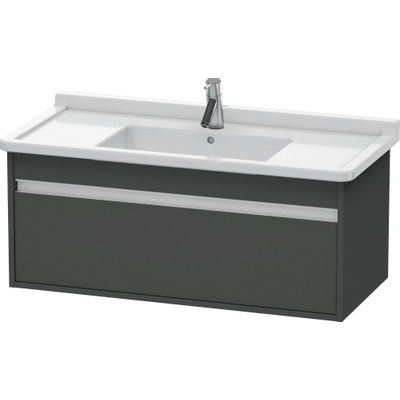 Duravit Ketho Wastafelonderkast 100x45.5x41cm 1 lade Standaard greep met softclose spaanplaat Grafiet Mat