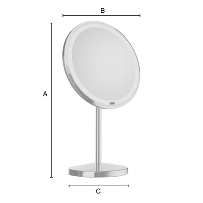 Smedbo Cosmeticaspiegel - staand - 20cm - 7x vergrotend - verlichting - Messing - mat zwart