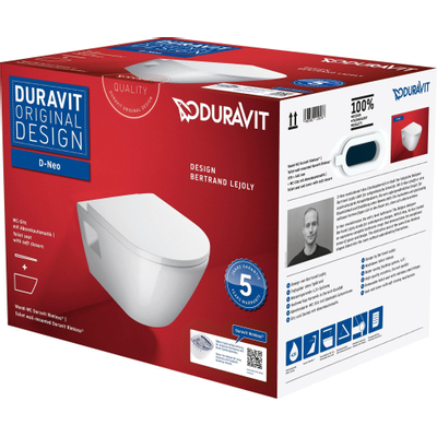 Duravit D-Neo wandclosetpack 37x54x40cm wit glans