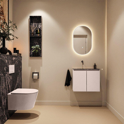 MONDIAZ TURE-DLUX 60cm toiletmeubel Rosee. EDEN wastafel Lava positie links. Zonder kraangat.