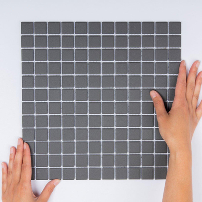 The Mosaic Factory London mozaïektegel - 30x30cm - wand en vloertegel - Vierkant - Porselein Dark Grey Mat