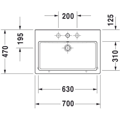 Duravit Vero meubelwastafel geslepen 70x47 cm 1 kraangat wit