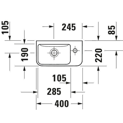 Duravit Me by starck fontein 400x220mm wit SHOWROOMMODEL