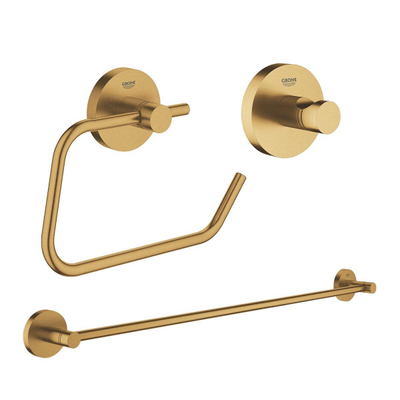 GROHE Essentials accessoireset 3-delig met handdoekhouder, handdoekhaak en toiletrolhouder zonder klep Brushed cool sunrise