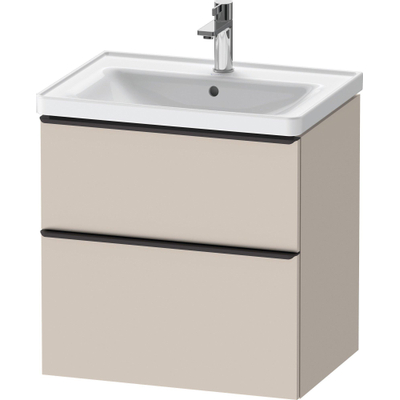 Duravit D-Neo wastafelonderkast 63.4x62.5x45.2cm 2 lades Taupe Mat