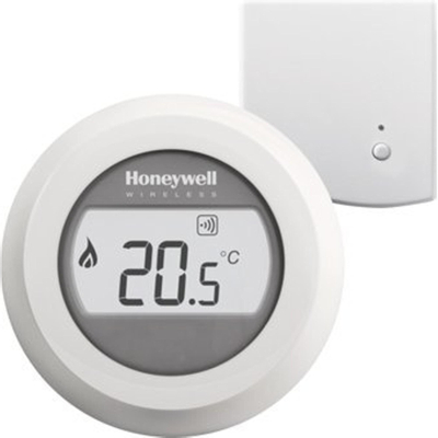 Honeywell Round kamerthermostaat draadloos 24V Round Modulation wit