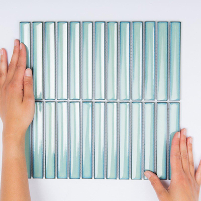 The Mosaic Factory Sevilla mozaïektegel - 29.6x29.9cm - wandtegel - Rechthoek - Porselein Turquoise Glans