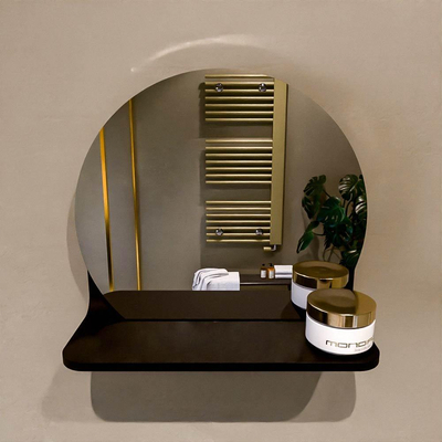 Mondiaz SPOT Badkamerspiegel - rond 30cm - spiegelplanchet - kleur Urban