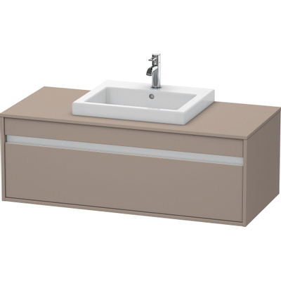 Duravit Ketho Wastafelonderkast 120x55.5x42.6cm 1 lade Standaard greep met softclose spaanplaat Basalt Mat