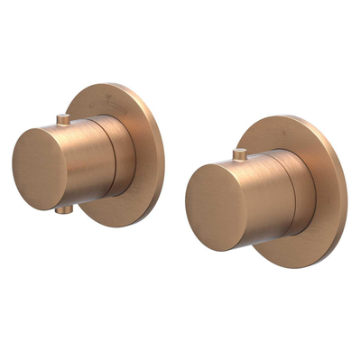 IVY Bond Regendoucheset - inbouw - symmetry - 2-weg stop-omstel - 40cm wandarm - 30cm medium hoofddouche - houder met uitlaat - 150cm doucheslang - 3-standen handdouche - Geborsteld mat koper PVD