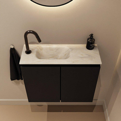 MONDIAZ TURE-DLUX 60cm toiletmeubel Urban. EDEN wastafel Ostra positie links. Met 1 kraangat.