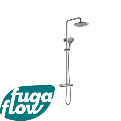 FugaFlow Eccelente Sobrado Badkamer Regendoucheset - thermostatisch - hoofddouche 25cm - ronde handdouche - Gunmetal PVD