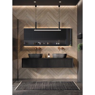 Looox Ml line spiegel - 180x70 led verlichting onder plus boven plus geintegreerd