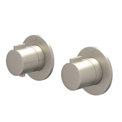 IVY Pact Regendoucheset - inbouw - symmetry - 2-weg stop-omstel - 30cm plafondbuis - 30cm medium hoofddouche - houder met uitlaat - 150cm doucheslang - satin spray handdouche - Geborsteld nickel PVD