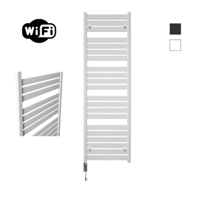 Sanicare HVW - Moda electrische WifiRadiator - 160x60cm - mat wit met thermostaat chroom - linksonder