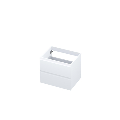 INK Wastafelonderkast - 60x45x52cm - 2 lades - greeploos - 45 graden afwerking rondom - MDF lak wit mat