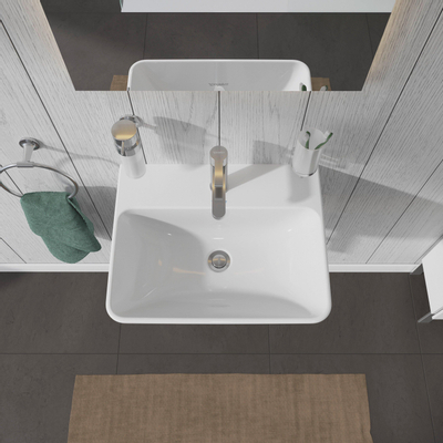 Duravit ME by Starck wastafel 55x44cm met 1 kraangat met overloop met wondergliss wit