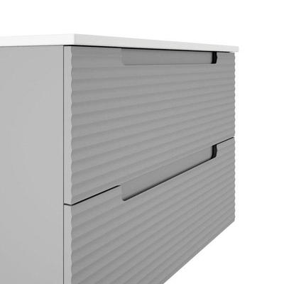 Adema Prime Balance badkamermeubelset - 100x55x44.9cm - wit keramieken wastafel - 1 kraangat - mat greige (grijs)