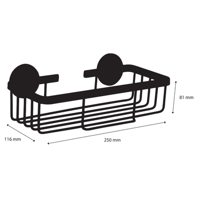 Differnz Draadmand Rechthoek zonder boren aluminium 25 x 11.6 x 8.1 cm wit