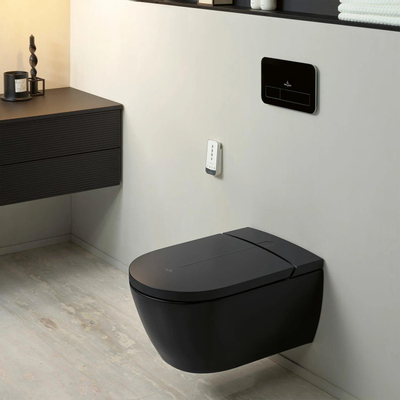Villeroy & Boch Viclean I100 Douche WC - spoelrandloos - directflush - CeramicPlus - Pure black (mat zwart)