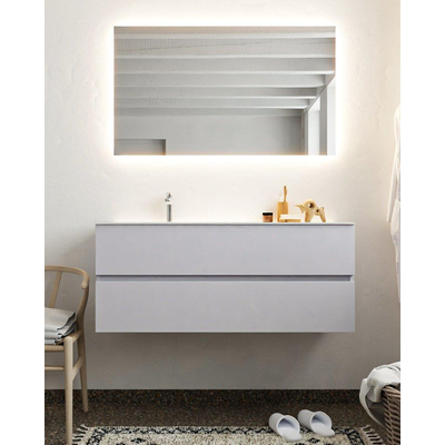 MONDIAZ VICA Badkamermeubelset - 120cm - 2 lades - wasbak Cloud links - 1 kraangat - solid surface cale