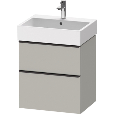 Duravit D-Neo wastafelonderkast 58.4x62.5x44.2cm 2 lades Betongrijs Mat