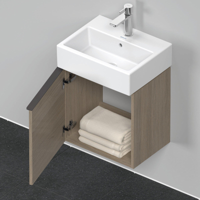 Duravit D-Neo wastafelonderkast 43.4x44x32.2cm Linksdraaiend 1 deur Eiken (terra) Mat