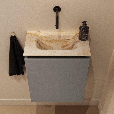 MONDIAZ TURE-DLUX 40cm toiletmeubel Smoke. EDEN wastafel Frappe positie midden. Zonder kraangat.