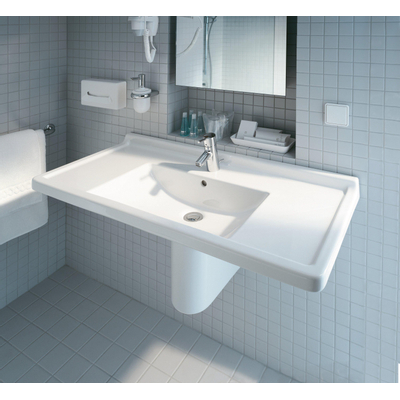 Duravit Starck 3 wastafel 105x48,5cm 1 kraangat overloop wit