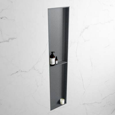 MONDIAZ EASY Nis - 89.5x29.5cm - geschikt voor in- of opbouw - 2 vakken - kleur Plata | Plata