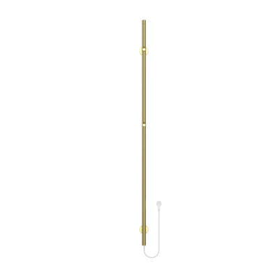 Belrad Rod staafhanddoekdroger - 150x6,3x12,7 cm - elektrisch - enkel - 60w - 2,5cm - geborsteld goud