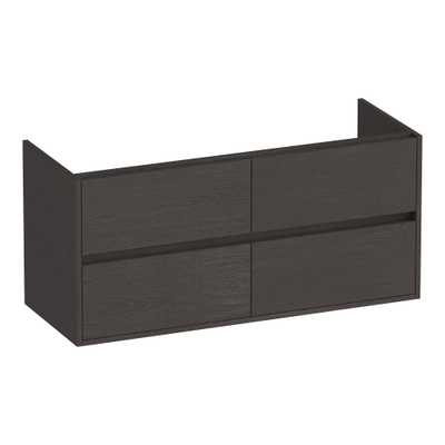 BRAUER Adore wastafelonderkast - 120x46x55cm - 4 softclose lades - greeploos - 2 sifon uitsparingen - Timber Anthracite