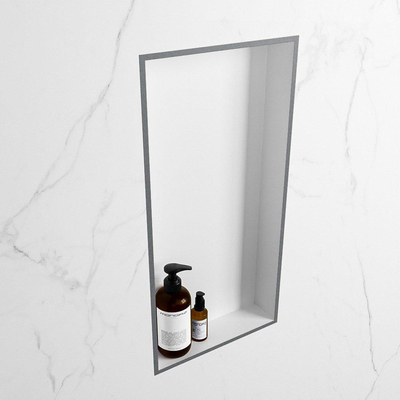 MONDIAZ EASY Nis - 59.5x29.5cm - geschikt voor in- of opbouw - 1 vak - kleur Plata | Talc