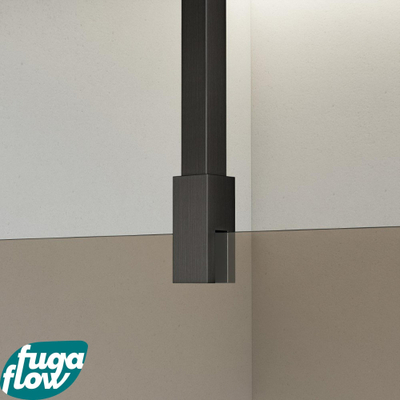 FugaFlow Eccelente Vetro inloopdouche badkamer - 110x200cm - rookglas - plafondarm - gunmetal