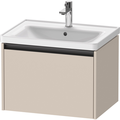 Duravit Ketho 2 wastafelonderbouwkast met 1 lade 63.4x45.5x44cm met greep antraciet taupe mat