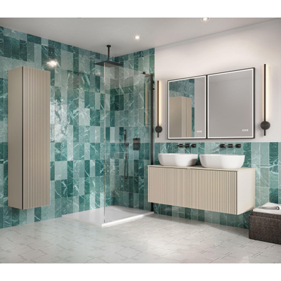 Crosswater MPRO spiegel met verlichting - 80x60cm - LED - verticaal/horizontaal - mat zwart