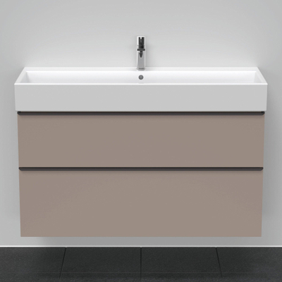 Duravit D-Neo wastafelonderkast 118.4x62.5x44.2cm 2 lades Basalt Mat