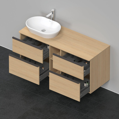 Duravit D-Neo wastafelonderkast 140x66.4x55cm 4 lades Natuur eiken Mat