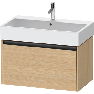 Duravit Ketho 2 wastafelonderbouwkast met 1 lade 78.4x46x44cm met greep antraciet natuur eiken mat