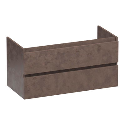BRAUER Joy wastafelonderkast - 100x46x50cm - 2 softclose lades - greeploos - 1 sifon uitsparing - Erosion