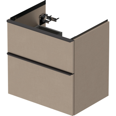 Duravit D-Neo wastafelonderkast 63.4x62.5x45.2cm 2 lades Linnen Mat