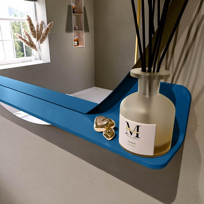 Mondiaz SPOT Badkamerspiegel - rond 120cm - spiegelplanchet - kleur Jeans