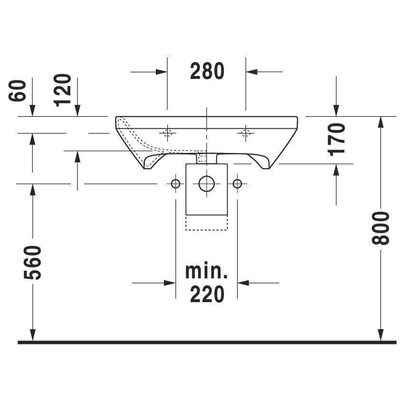 Duravit Durastyle wastafel 65x57cm 0 kraangaten wondergliss wit